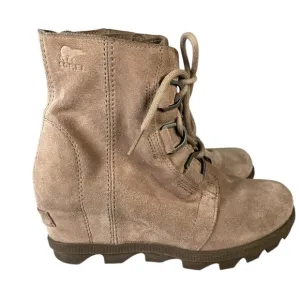 Sorel Joan Artic Suede Boot Ash Brown Leather Girls size 5 Gladiator