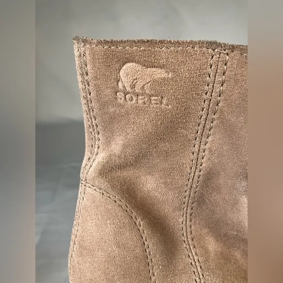 Sorel Joan Artic Suede Boot Ash Brown Leather Girls size 5 Gladiator