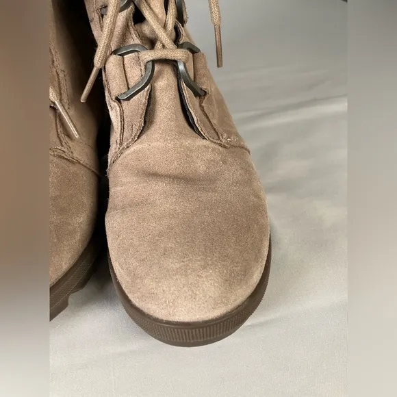 Sorel Joan Artic Suede Boot Ash Brown Leather Girls size 5 Gladiator