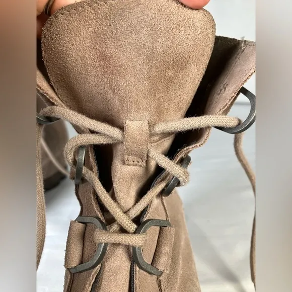 Sorel Joan Artic Suede Boot Ash Brown Leather Girls size 5 Gladiator