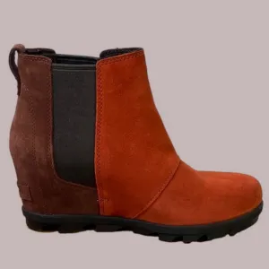 Sorel Joan of Arctic Chelsea II Boot Suede Ankle Boots Rust and Brown Size 9
