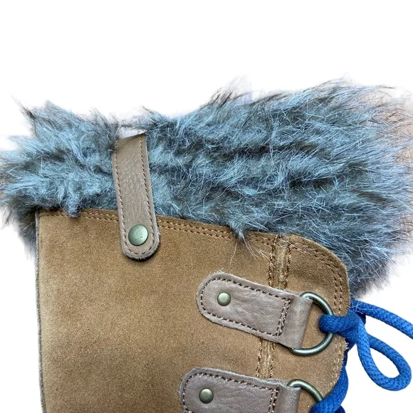 SOREL Joan of Arctic Elk Dark Mountain Leather Winter Boots Tan Size 7