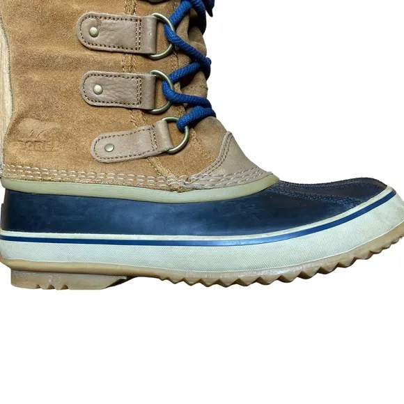 SOREL Joan of Arctic Elk Dark Mountain Leather Winter Boots Tan Size 7