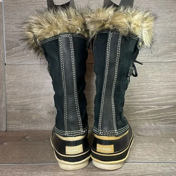 Sorel Joan of Arctic Warm Waterproof Women’s Size 7 Black Suede Winter Boots
