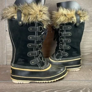 Sorel Joan of Arctic Warm Waterproof Women’s Size 7 Black Suede Winter Boots