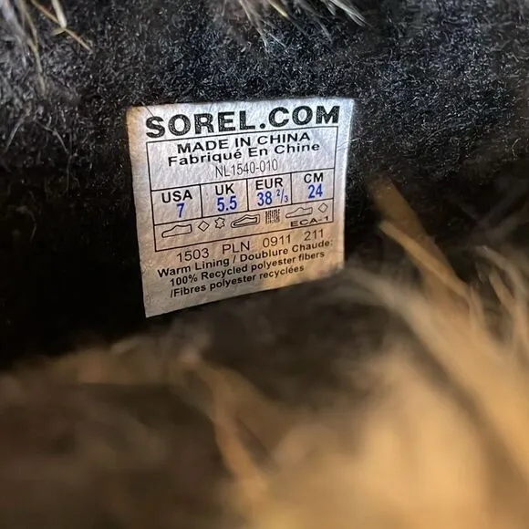 Sorel Joan of Arctic Warm Waterproof Women’s Size 7 Black Suede Winter Boots