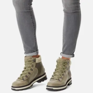 Sorel Lennox Hiker Stone Green Leather Ankle Boots Booties Waterproof 9.5