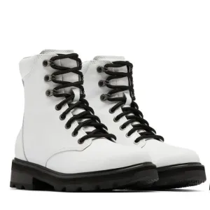 Sorel Lennox Waterproof Lace-Up Boots White and Black Size 8.5 New Retail $190