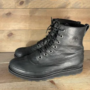 sorel madson 1964 mens size 12 shoes black leather wateproof duck boots