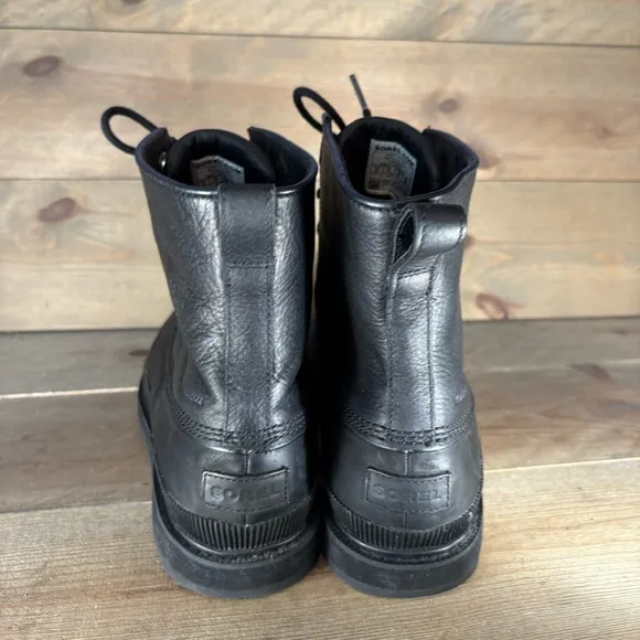 sorel madson 1964 mens size 12 shoes black leather wateproof duck boots