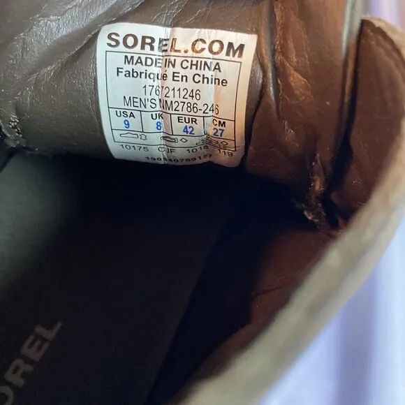 Sorel Madson II Chukka WP Men’s Waterproof Full Grain Leather Boots Tobacco US 9
