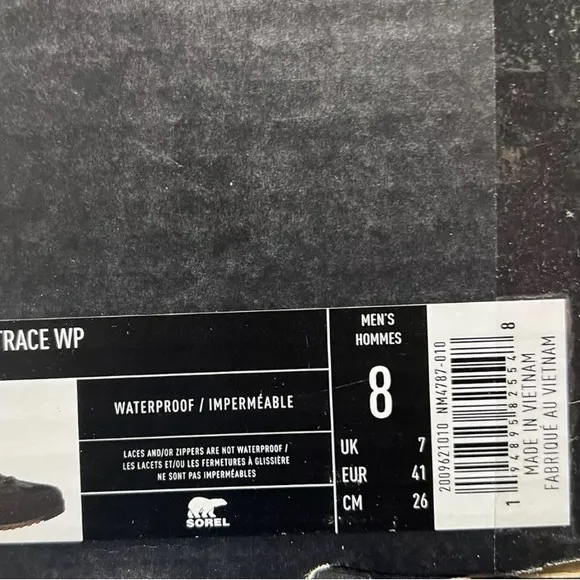 Sorel Men's Mac Hill Ultra Trace Waterproof Boots Black, Size 8 M