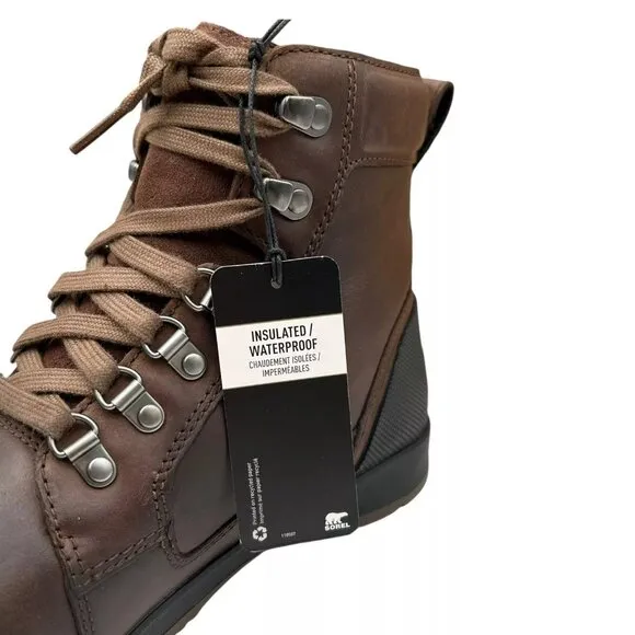 SOREL Men's Waterproof Leather Ankeny Mid Boots Size 11-11.5 Brown Waterproof