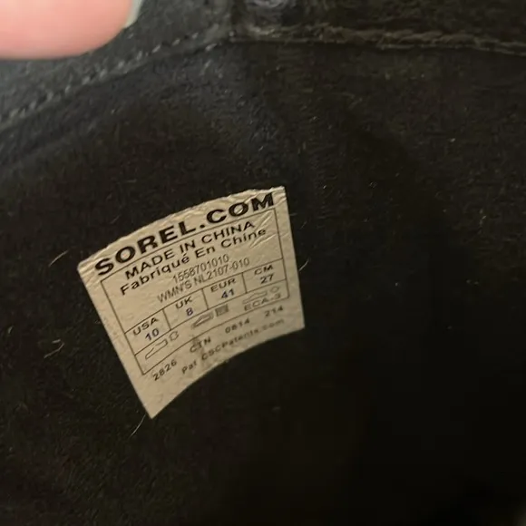 Sorel NL2107 Slim‎ Shortie Boots Suede Black Waterproof Women's Size 10