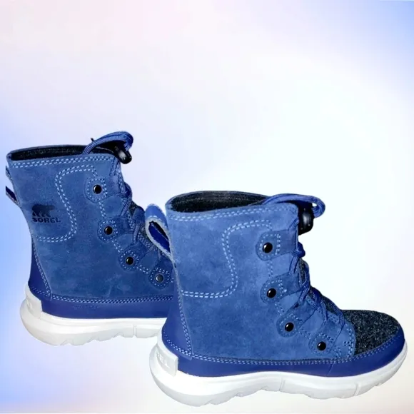 Sorel NWT Explorer Blue Waterproof Kids Boots