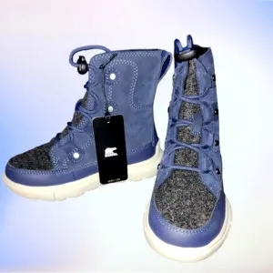 Sorel NWT Explorer Blue Waterproof Kids Boots