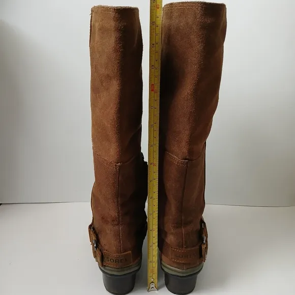 Sorel Slimboot Waterproof Leather Oiled Suede Brown Boots Women's Size 10