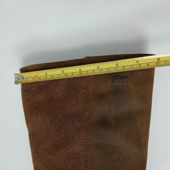 Sorel Slimboot Waterproof Leather Oiled Suede Brown Boots Women's Size 10
