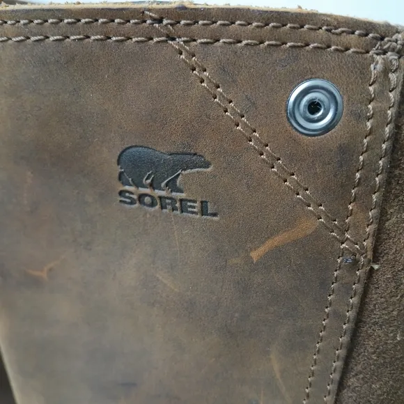 Sorel Slimboot Waterproof Leather Oiled Suede Brown Boots Women's Size 10
