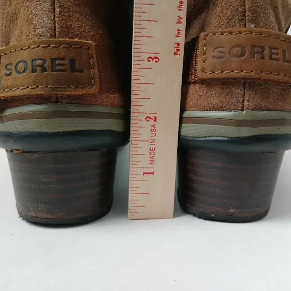 Sorel Slimboot Waterproof Leather Oiled Suede Brown Boots Women's Size 10