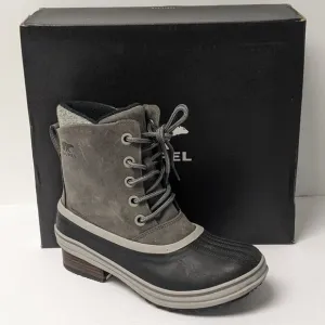 Sorel Slimpack III Lace Winter Boots, Grey Leather, Women's 8.5 M