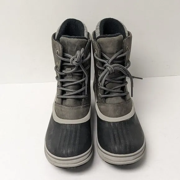 Sorel Slimpack III Lace Winter Boots, Grey Leather, Women's 8.5 M