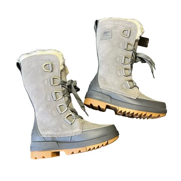 Sorel Tivoli IV Tall Suede Boots In Quarry Gray Women’s Size 5