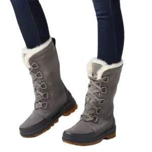 Sorel Tivoli IV Tall Suede Boots In Quarry Gray Women’s Size 5