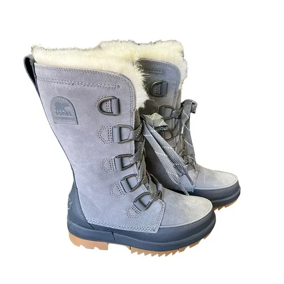 Sorel Tivoli IV Tall Suede Boots In Quarry Gray Women’s Size 5