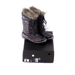 Sorel Tofino II Boots Size 7.5 Waterproof Insulated Black Faux Fur Lace Up
