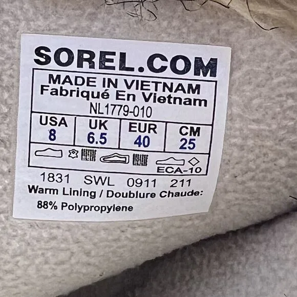 Sorel Tofino II Waterproof Boots Black Womens Size 8 Tall Faux Fur Winter Snow