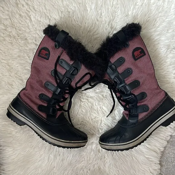 Sorel Tofino Nylon Pac Boots Waterproof Insulated Red/Chili
