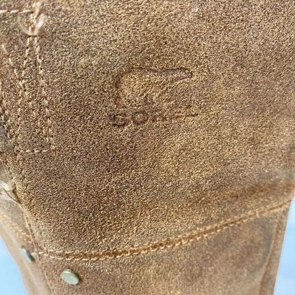 SOREL Toronto Elk Size 9.5 Tan Suede Wedge Heel Knee High Boots 1554661286