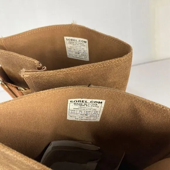SOREL Toronto Elk Size 9.5 Tan Suede Wedge Heel Knee High Boots 1554661286