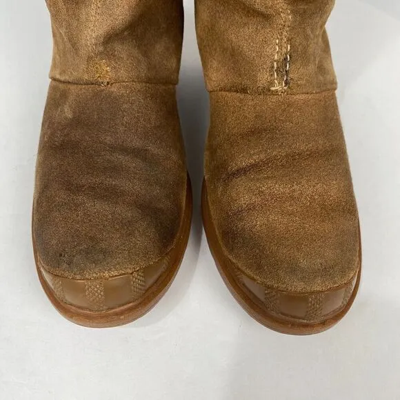 SOREL Toronto Elk Size 9.5 Tan Suede Wedge Heel Knee High Boots 1554661286