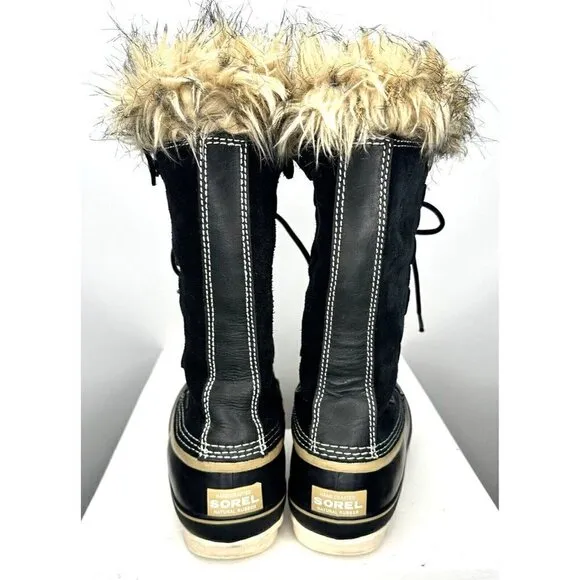 Sorel Womens Boots Joan of Artic Winter Faux Fur Insulated Waterproof Black 7