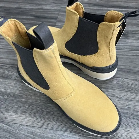 Sorel Womens Hi-Line Chelsea Waterproof Suede Ankle Boots Yellow Size 8.5 NWT