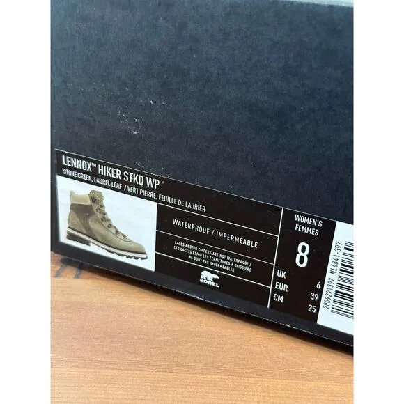 Sorel Women's Lennox Hiker STKD Waterproof Boots Size 8