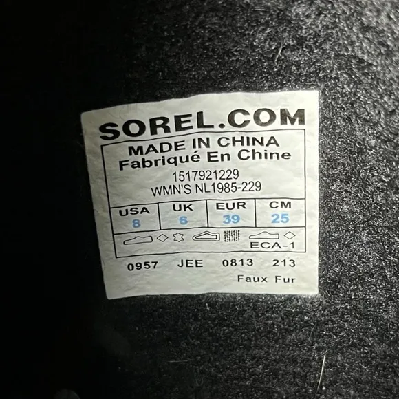 Sorel Womens NL1985 Joan of Arctic Snow Oxblood Waterproof Leather Boots Size 8