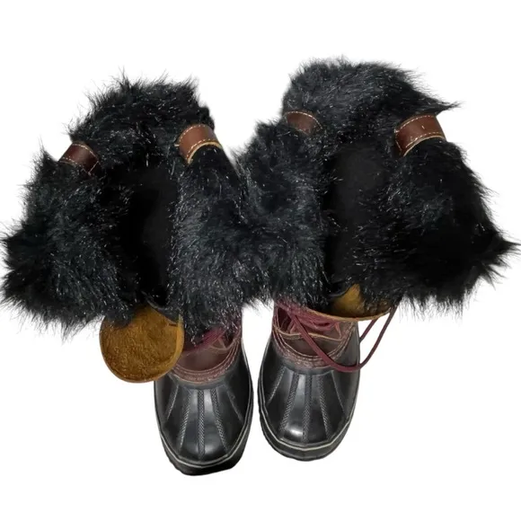 Sorel Womens NL1985 Joan of Arctic Snow Oxblood Waterproof Leather Boots Size 8