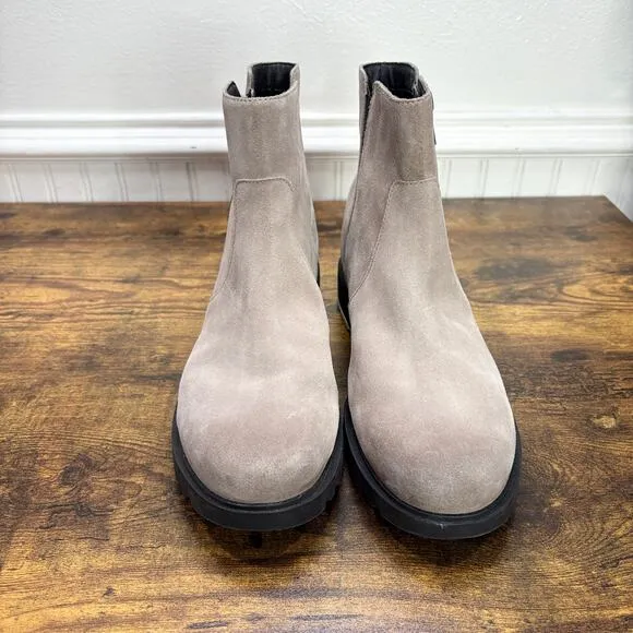 Sorel Womens Size 11 Boots Emelie II Omega Taupe Black Waterproof Suede Chukka