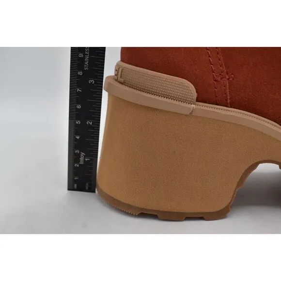Sorel Womens Size 7.5 Hi-Line Lace Warp Red Tawny Buff Suede Waterproof Boots