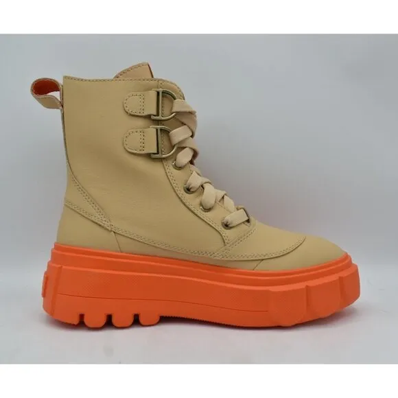 Sorel Womens Size 9.5 Caribou X Ceramic Orange Waterproof Leather Platform Boots