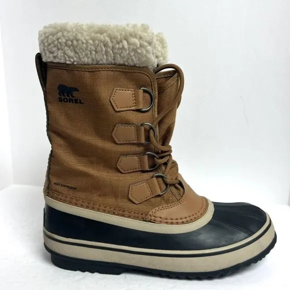 Sorel Women's Winter Carnival, Waterproof Brown Snow Boots, Size 8M