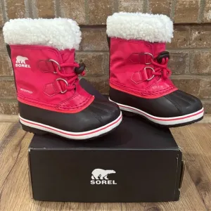 Sorel Yoot Pac Nylon Children's Waterproof Boots Bright Rose Size 9 New In Box