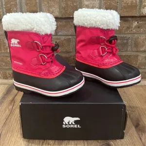 Sorel Yoot Pac Nylon Children's Waterproof Boots Bright Rose Size 9 New In Box