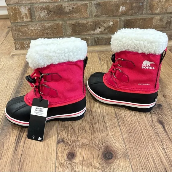 Sorel Yoot Pac Nylon Children's Waterproof Boots Bright Rose Size 9 New In Box