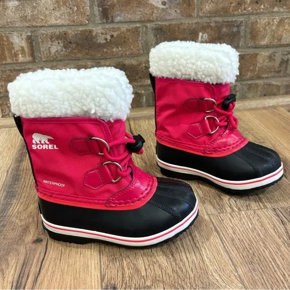Sorel Yoot Pac Nylon Children's Waterproof Boots Bright Rose Size 9 New In Box