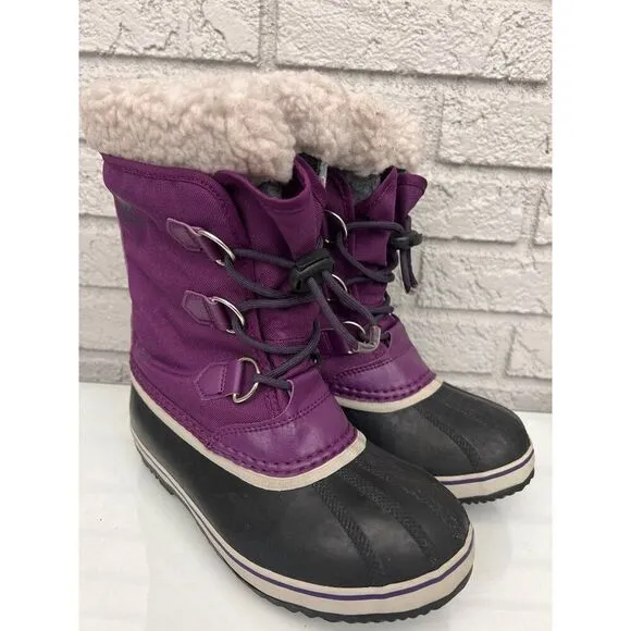 Sorel Yoot Pac Girls Boots Snow Winter Nylon Waterproof Size 3