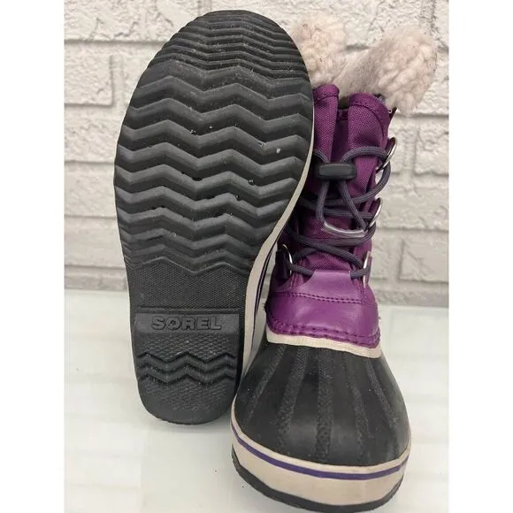 Sorel Yoot Pac Girls Boots Snow Winter Nylon Waterproof Size 3